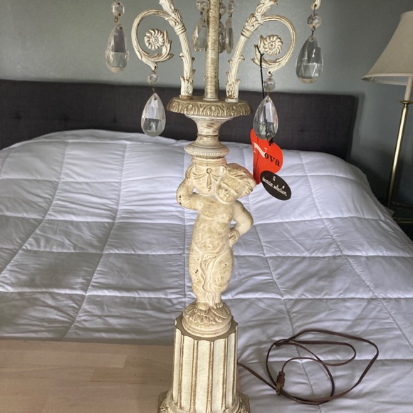 Vintage cherub crystal chandelier lamps - Picture 3 of 5